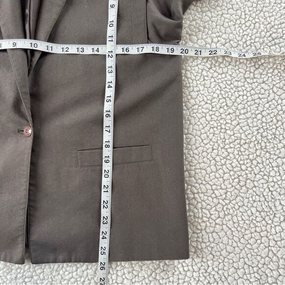 Prophecy VTG 90’s 100% Silk Mocha Mousse One Button Boxy Blazer Jacket SZ 10 - Picture 6 of 15